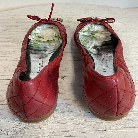 Phillipp Plein GoldJungle Cushioned Red Flat Skull Shoe Size EUR 36 US 5.5 - Picture 8 of 16